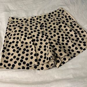 J. Crew Black Polka Dot High Waist Shorts